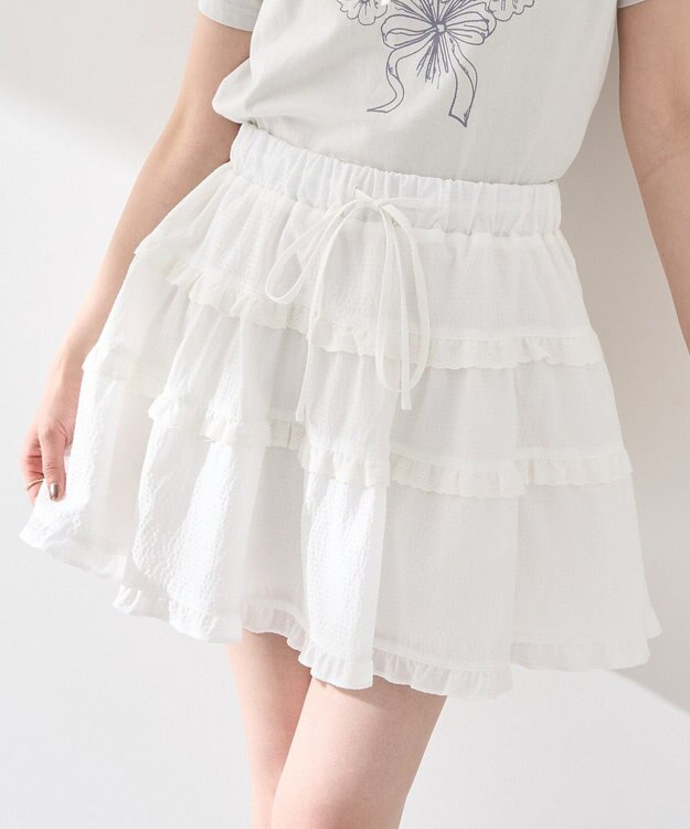 earth music&ecology ティアードミニスカート Off White