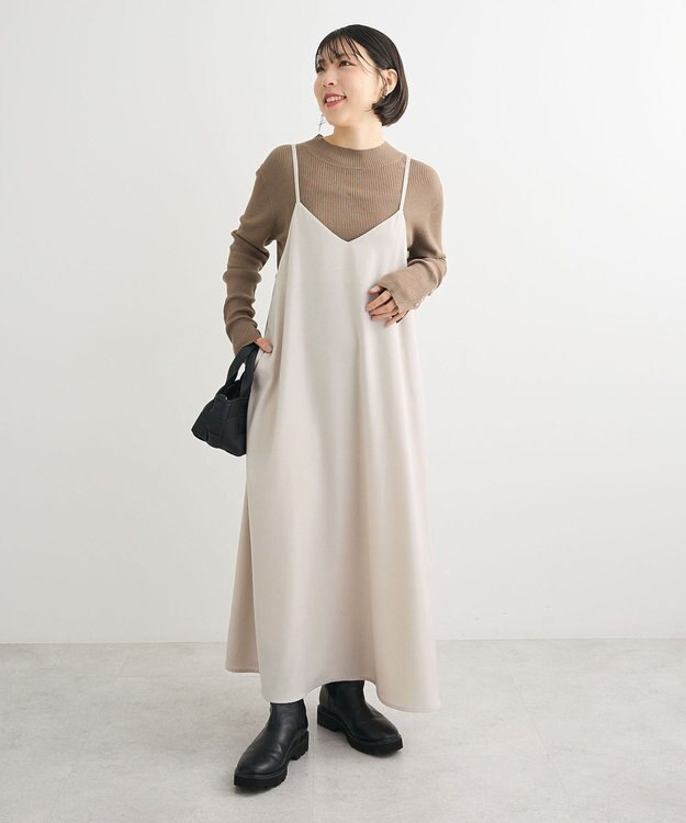 Green Parks 袖口金釦リブニットプルオーバー Light Beige