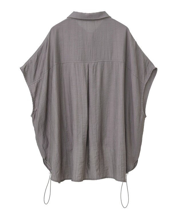 earth music&ecology 【接触冷感】裾ドロストフレンチスリーブシャツ Brown