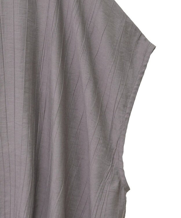 earth music&ecology 【接触冷感】裾ドロストフレンチスリーブシャツ Brown