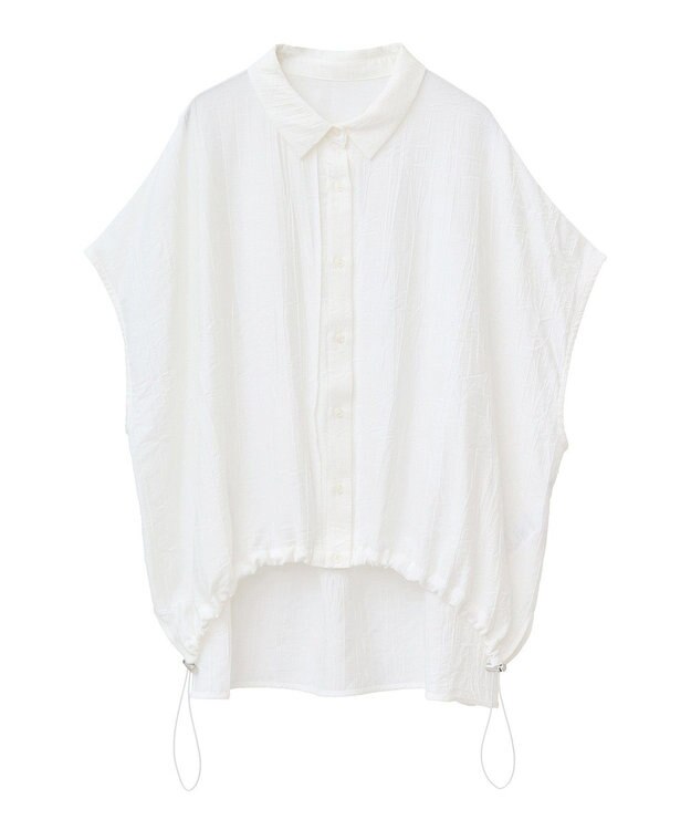 earth music&ecology 【接触冷感】裾ドロストフレンチスリーブシャツ Off White