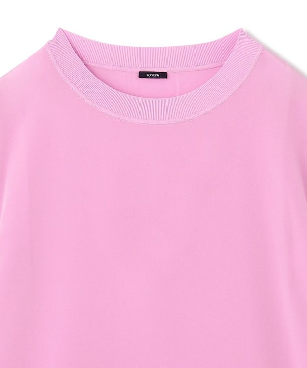 JOSEPH 【洗える】クレープドソワ　シルクTシャツ Begonia Pink
