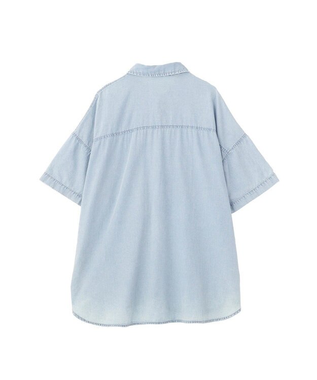 Green Parks 半袖シアーデニムシャツ Light Indigo