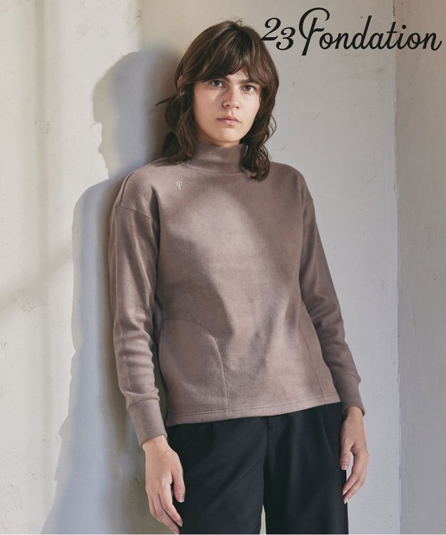 23区GOLF 【23Fondation/WOMEN】【吸湿発熱】モックネック プルオーバー ベージュ系