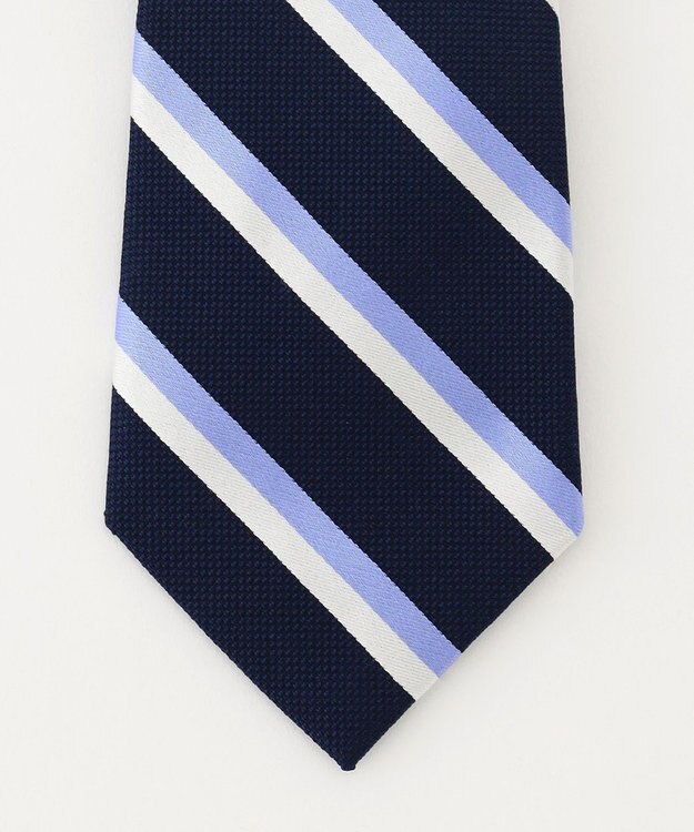 J.PRESS MEN 【定番】ダブルストライプネクタイ ネイビー系1
