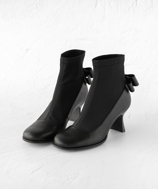 TOCCA BACK RIBBON SHORTBOOTS ショートブーツ ブラック系