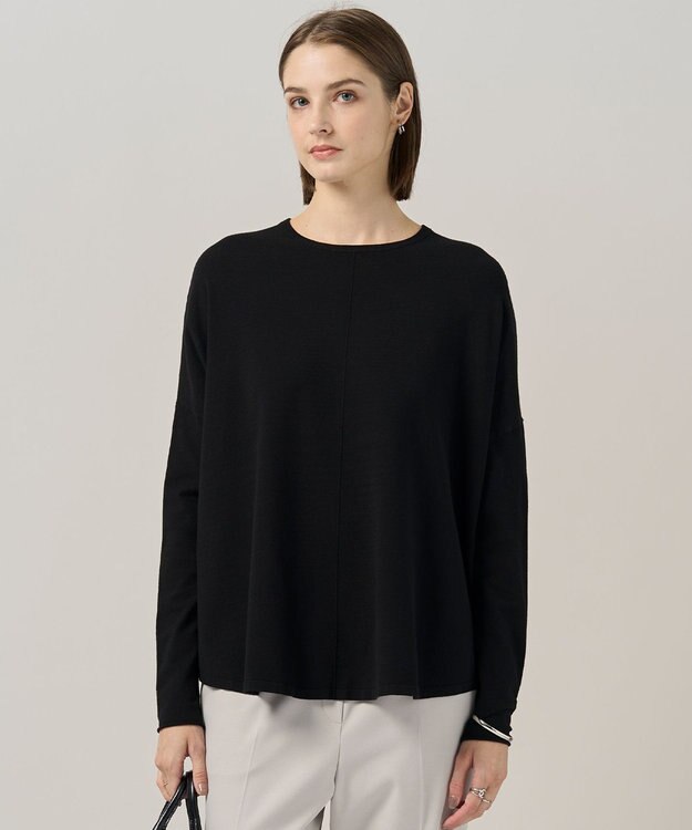 ICB 【洗える】ヴィスコースワイド プルオーバー ブラック系