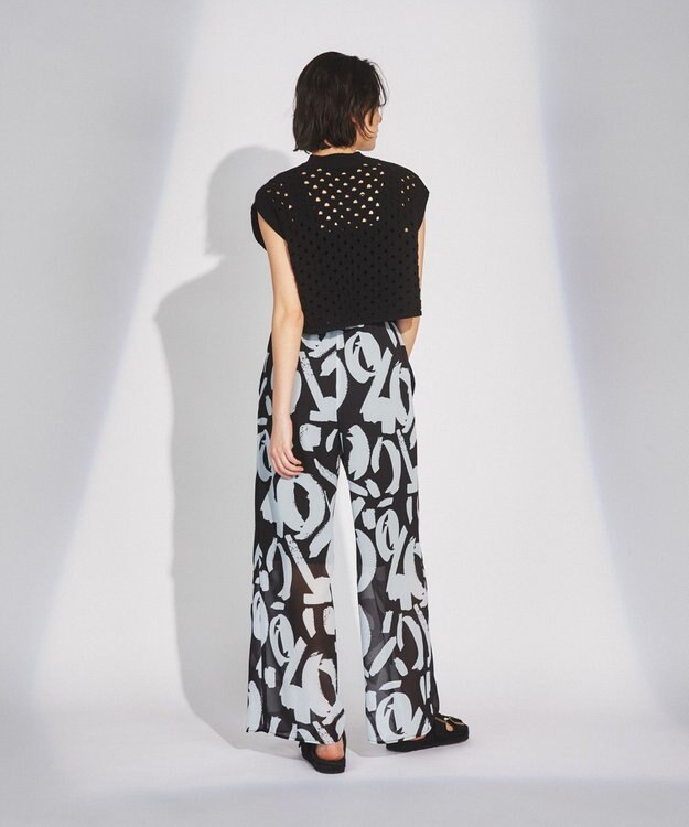 GRACE CONTINENTAL スラッシュニットトップ ブラック