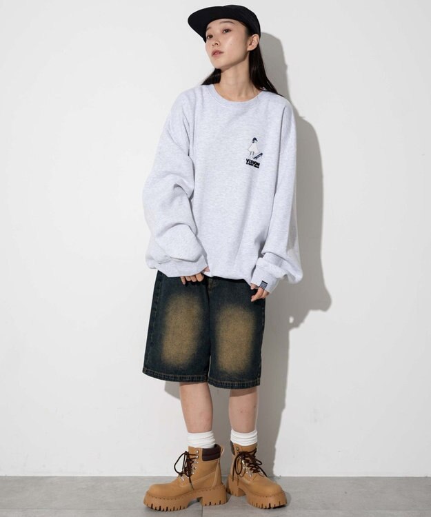 WEGO 【ユニセックス着用ITEM】VISIONゴーストスケータープルオーバー アッシュグレー