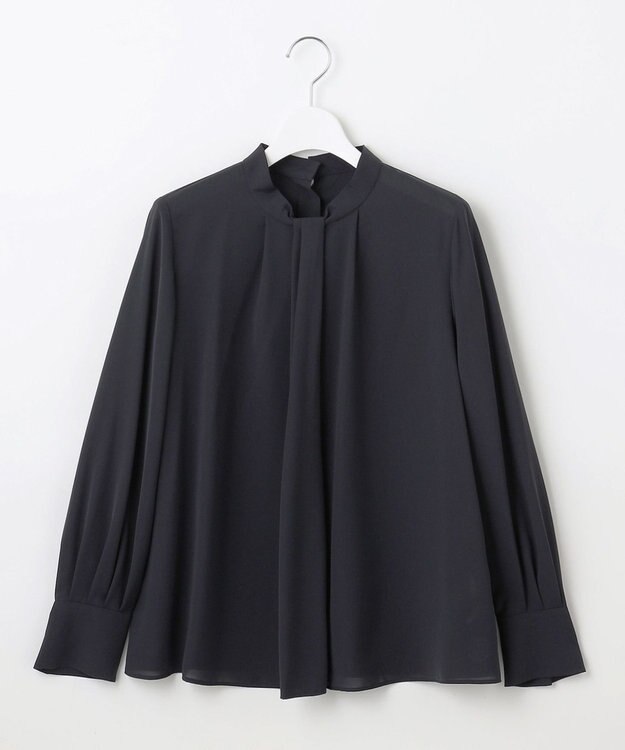 自由区 【カタログ掲載・セットアップ対応】ライトサテン ブラウス ネイビー