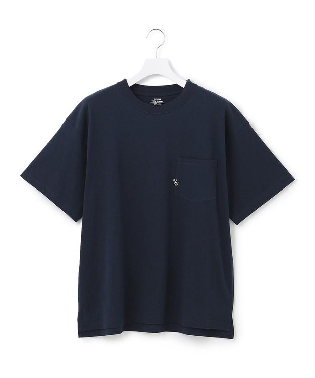 J.PRESS YORK STREET 【UNISEX】刺繍ポケットＴシャツ ネイビー系