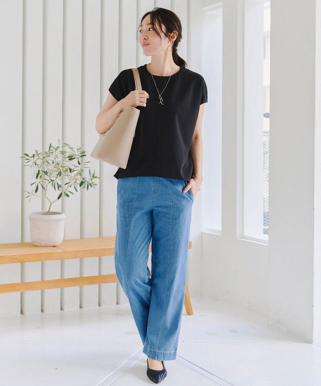 Tiaclasse 【洗える】ドルマンラメスリーブトップス ブラック