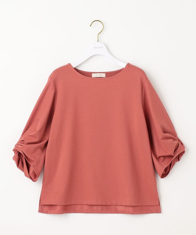 ANY SIS 【接触冷感・UVカット】サカリバ袖ねじり プルオーバー アプリコットピンク