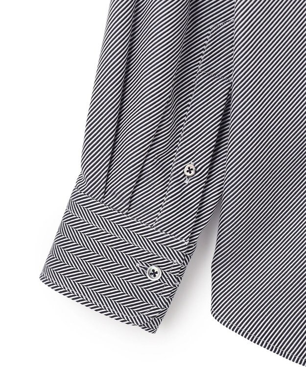 JOSEPH HOMME クレイジーツイルへリンボン　イタリアンカラーシャツ ブラック系1