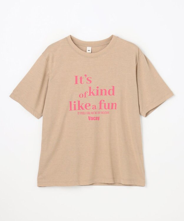 ANY シアーネップロゴＴシャツ ベージュ