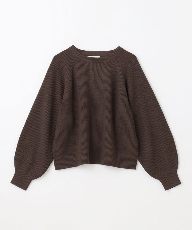 ANY 【洗濯機可】ウールブレンドクロップドニット ブラウン