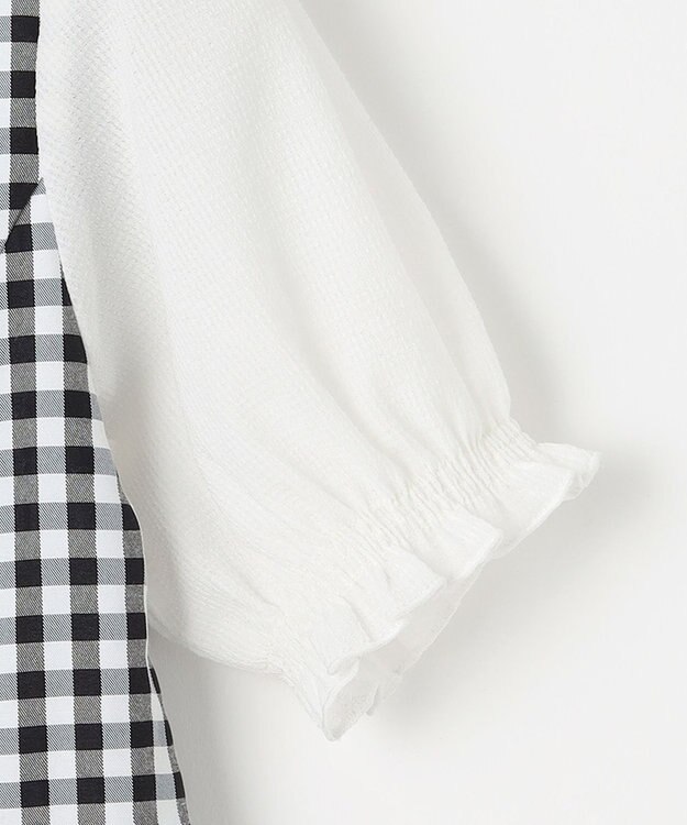 組曲 KIDS 【110-140㎝】ギンガムドッキング ワンピース ブラック系3