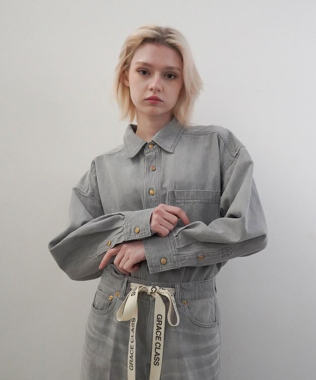 GRACE CONTINENTAL 10ozムラ糸デニムシャツ グレー