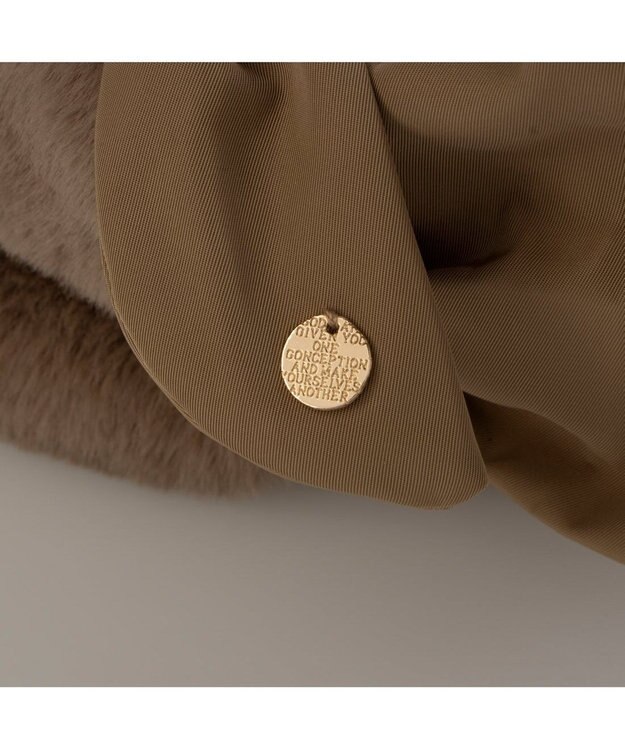 UNBILLION カシュカシュ cachecache / 下がりリボンエコファーコンビラウンドトート オーク