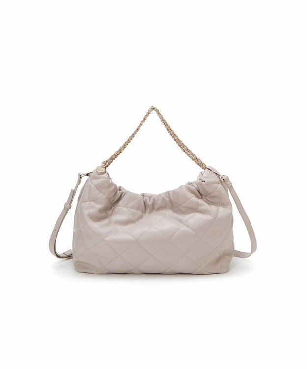 TOPKAPI 【TREASURE TOPKAPI】フェイクレザー キルティング チェーン ショルダー バッグ サンドグレー