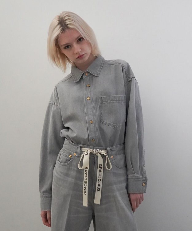 GRACE CONTINENTAL 10ozムラ糸デニムシャツ グレー