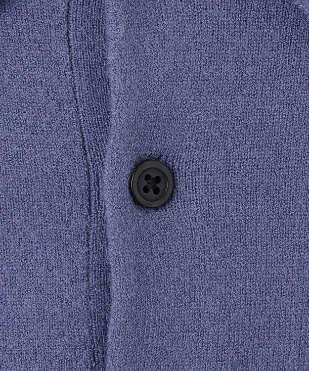 UNFILO MENS ライトウォーム ニットポロ ダスティブルー