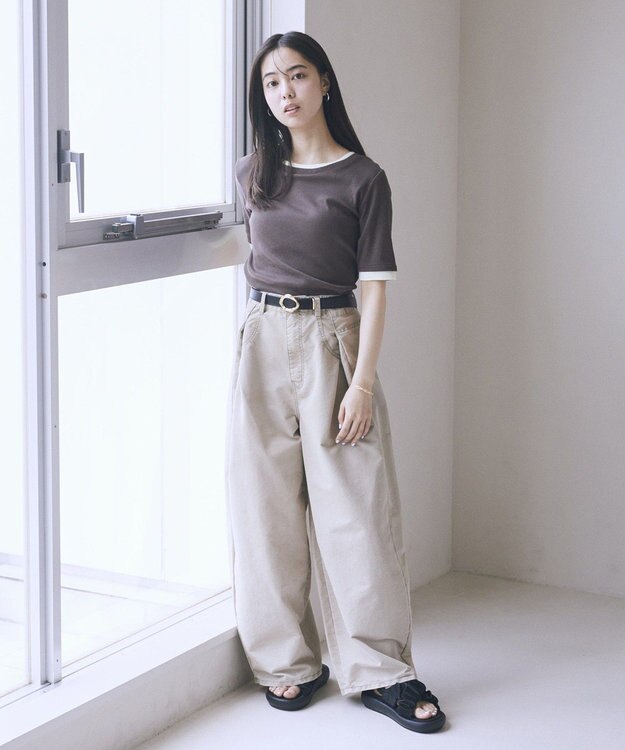 earth music&ecology タックバルーンデニム Black