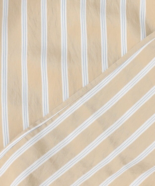 自由区 L 【17号サイズまで展開】ビスコースナイロンドビーストライプ ワンピース ベージュ系