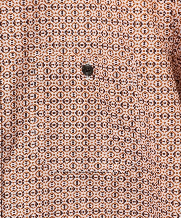 JOSEPH ABBOUD 【キングサイズ・サスティナブル】ジオメットリックパターン シャツ オレンジ系5