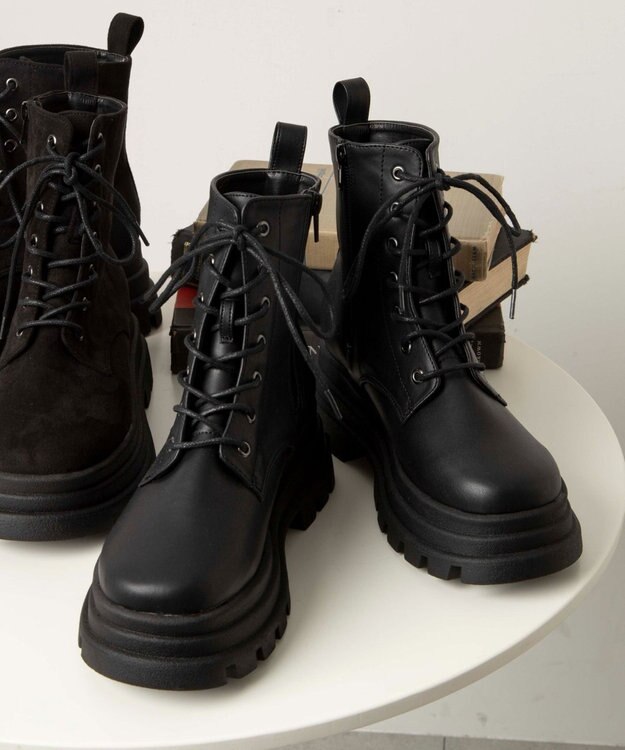 WEGO レースアップショートブーツ ブラック