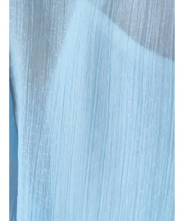 earth music&ecology キラキラシアーギャザーシャツ Blue