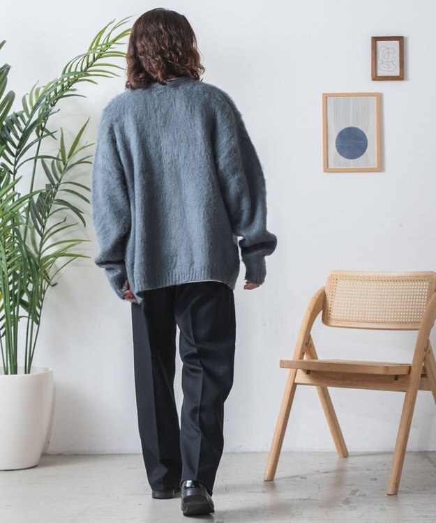 WEGO モヘアライクBIGカーディガン ブルーその他