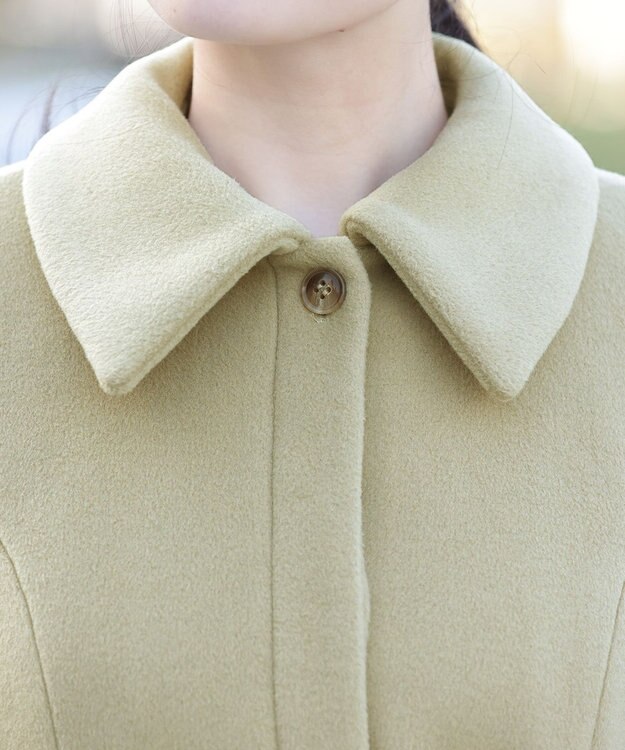 Tiaclasse フェイクウールステンカラーコート ライム