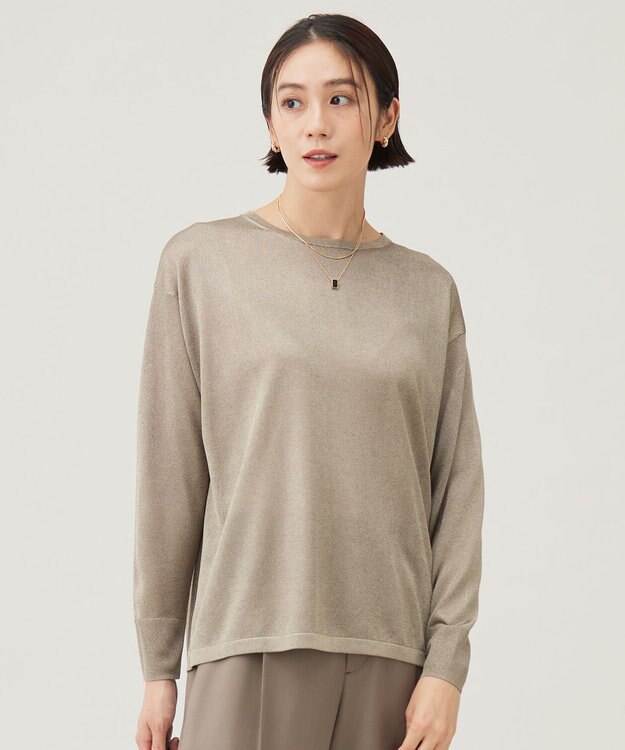 自由区 【洗える】シャイニールレックス ニット ベージュ