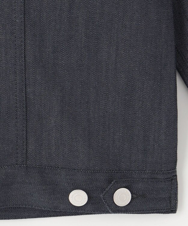 J.PRESS LADIES 【洗える】セルロースシャンブレー ノーカラー デニム ジャケット ネイビー系