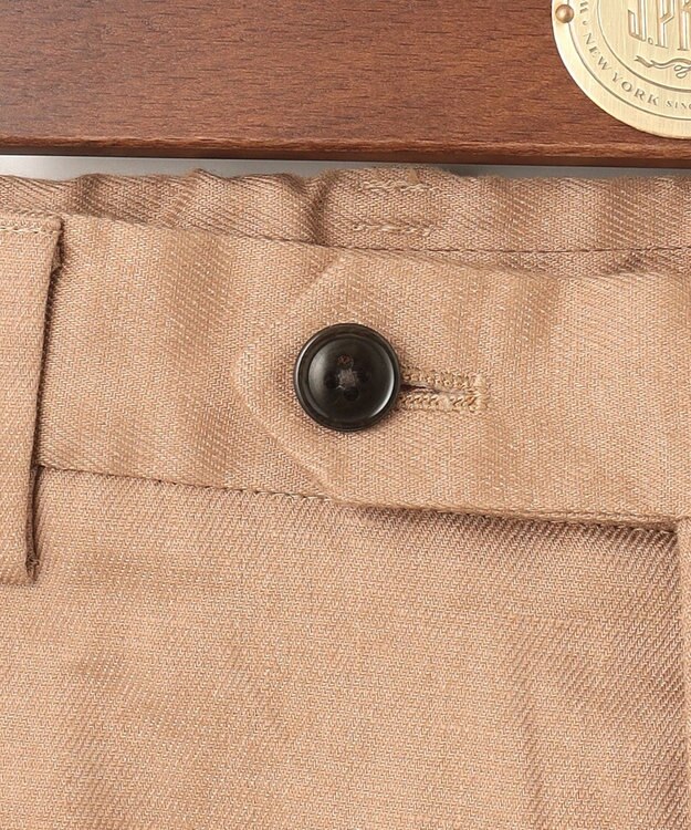 J.PRESS MEN 【ウォッシャブル可】コンフォートストレッチリネン スラックス ベージュ系