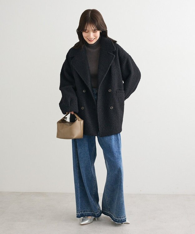 Green Parks ブークレＰコート Dark Navy