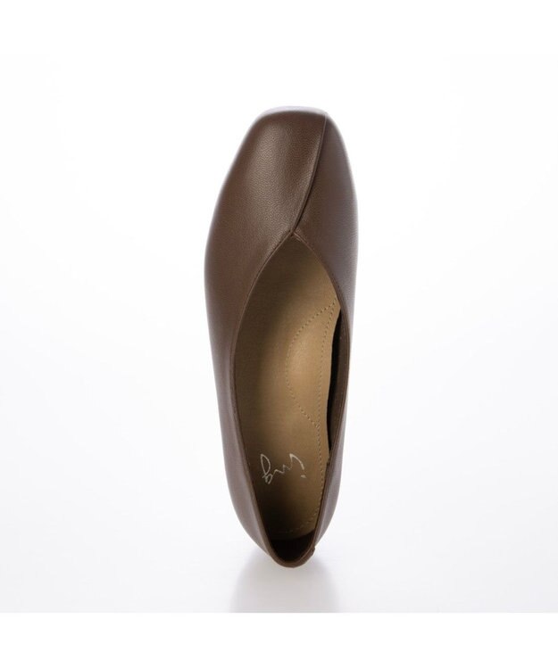 ing <ing>【WEB限定】スクエアトゥVカットフラットシューズ ダークブラウン