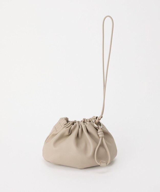 russet レザー巾着4WAYショルダーバッグ(CE-1454) GrayBeige