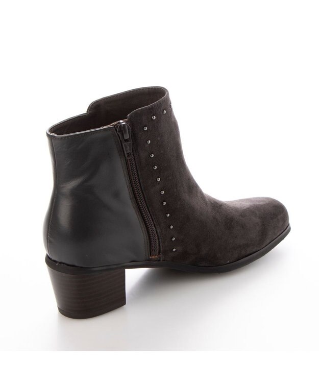 ing <ing>スクエアトゥショートブーツ グレーコンビ