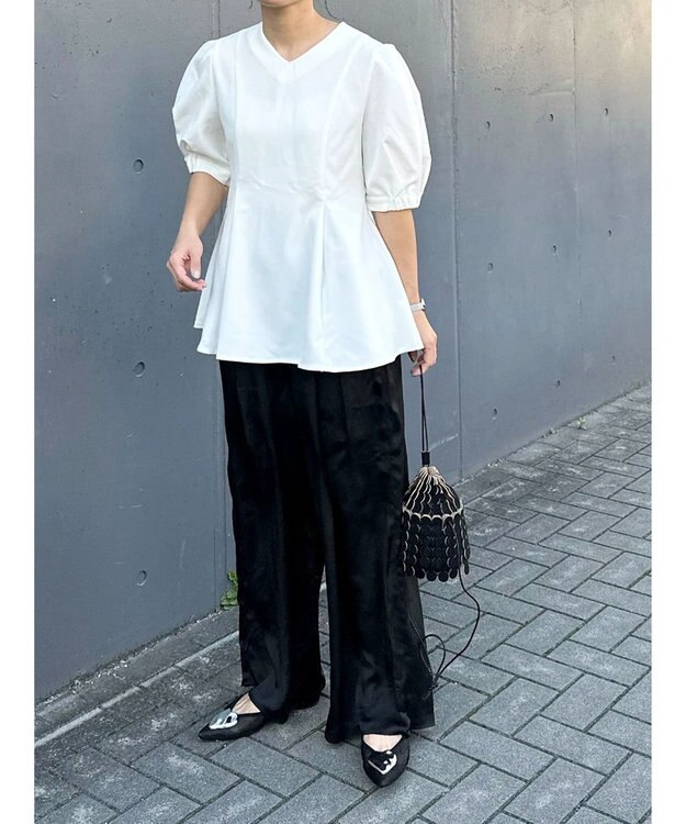 Green Parks AnriettMusee シアータックワイドパンツ Black