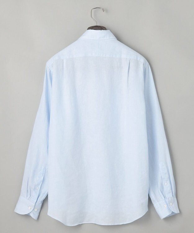 GOTAIRIKU ノルマンディリネン使用【洗える】カッタウェイカラー ソフトリネンシャツ サックスブルー系