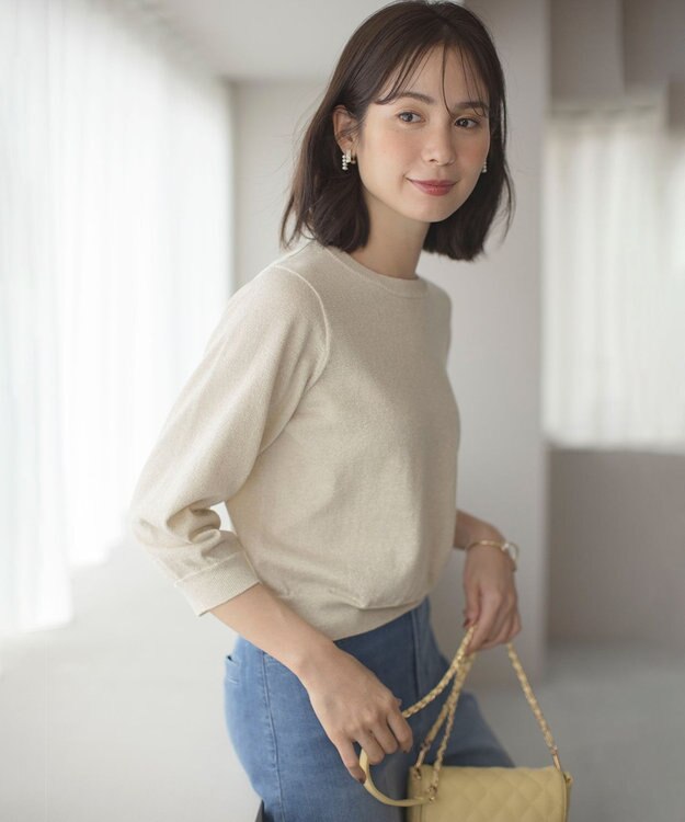 組曲 【WEB限定・2SET】ラメ入りアンサンブルニット シャンパンゴールド系