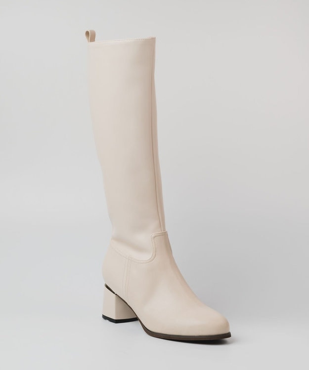 BONTRE 【PRECIEUX JOUET/プレシュウジュエ】メタルヒールロングブーツ ベージュ