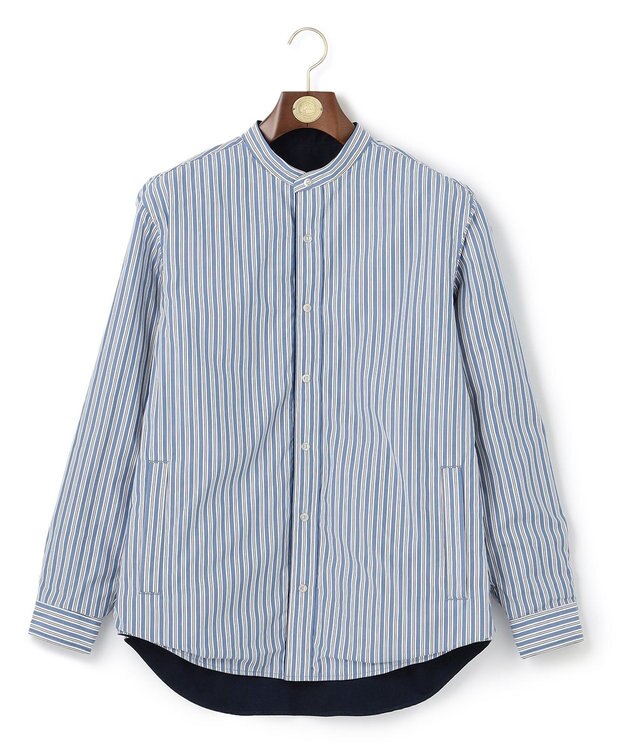 J.PRESS MEN バンドカラーリバーシブル シャツ ネイビー系