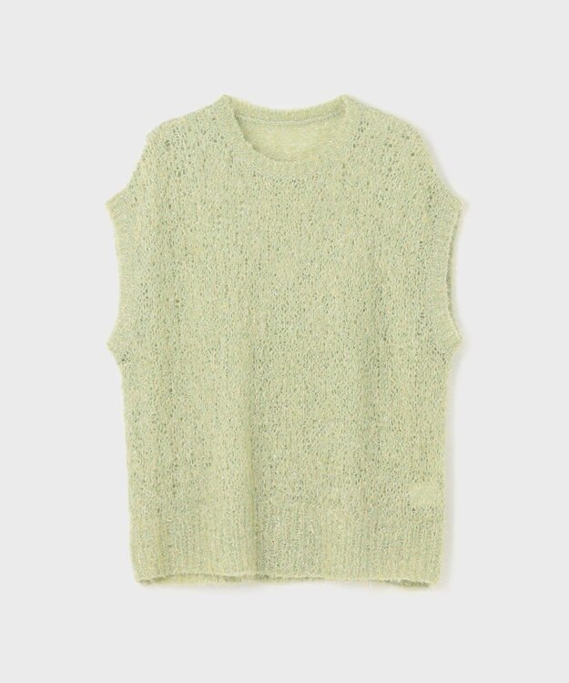 GRACE CONTINENTAL フィルムヤーンニットベスト ライトグリーン