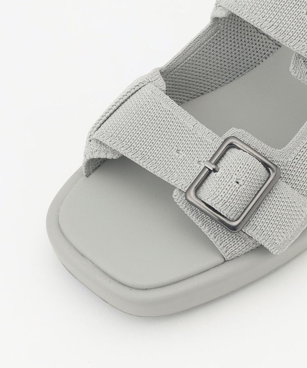 steppi 【洗える】バックルベルト サンダル グレー
