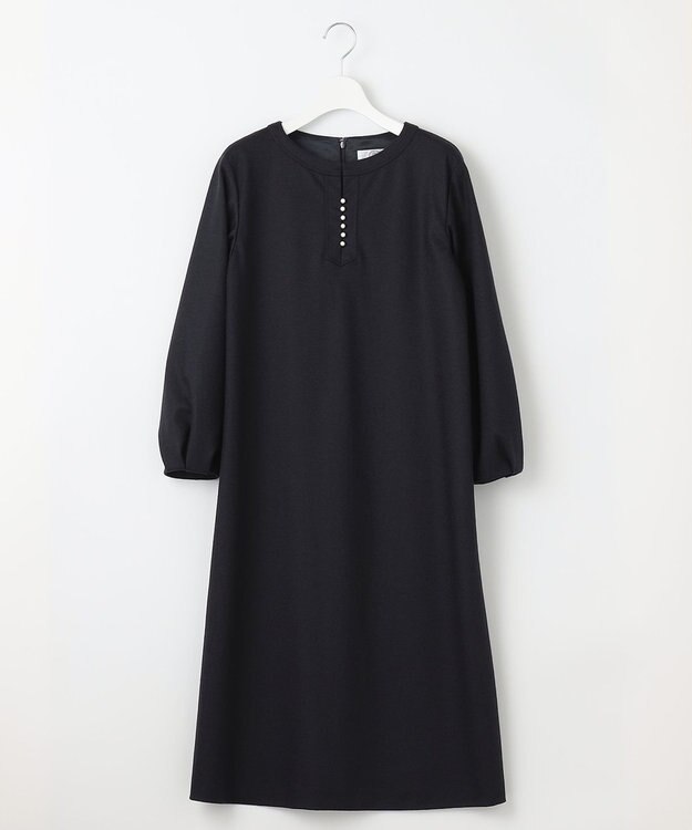 J.PRESS LADIES S アクアレジェンドウールジャージー ワンピース ネイビー系