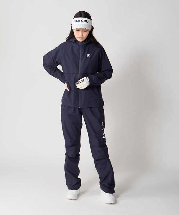 FILA GOLF／marie claire 【FILA GOLF】 収納袋付きレインウェア上下セット ネイビー