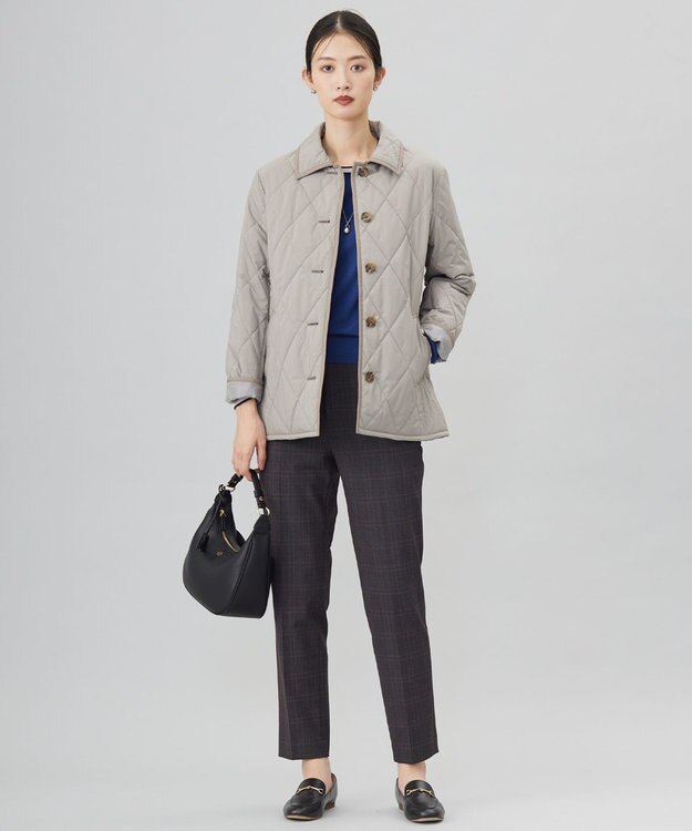 J.PRESS LADIES 【洗える・撥水】プレミアムBasicキルティング ショート コート モカベージュ系